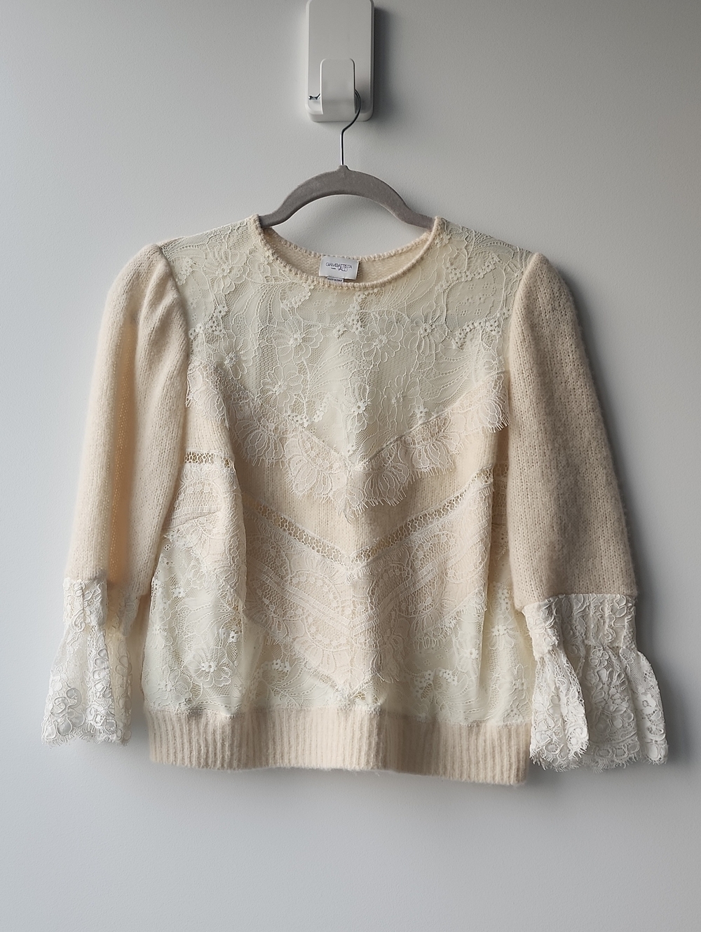 Giambattista Valli Lace Cashmere Silk Sweater Top